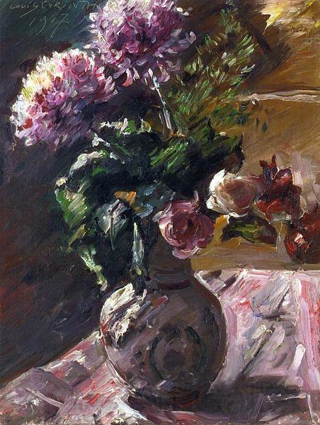 Lovis Corinth Chrysanthemums and Roses in a